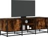 Maison Exclusive - Meuble TV, placage chêne fumé, 120x35x41 cm, matériau : panneau de particules et métal