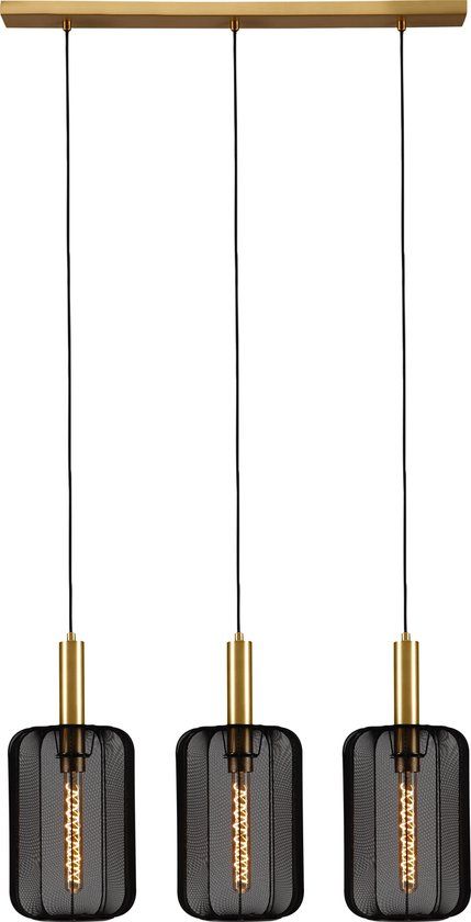 Lucide CORINA - Hanglamp - 3xE27 - Zwart - Zwart - Polyester - 185 cm