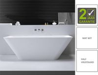 Boss & Wessing BWS Half Vrijstaand Bad Solid Surface Type3 179x84.5x57.5 cm Mat Wit