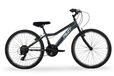 Pilot 24-inch mountainbike, gris, avec Shimano 21 vitesses, cadre en acier, freins en V, adapté aux garçons et aux filles