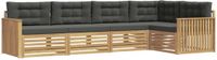 vidaXL - Buiten - bank - set - 5 - st - Wit - en - antracietkleurig - Polyester