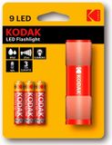 Kodak 9 LED Zaklamp rood incl. batterijen