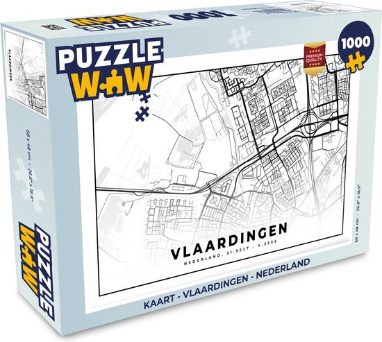 MuchoWow Puzzel Kaart - Vlaardingen - Nederland - Legpuzzel - Puzzel 1000 stukjes volwassenen