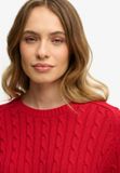 Superdry Slouchy Kabeltrui Dames Rood