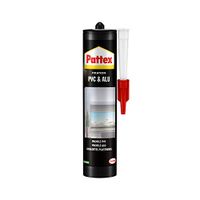 Pattex PVC & ALU, kit adhésive pour fixations sur PVC et aluminium, adhérence de haute qualité sur supports humides à l'intérieur et à l'extérieur, colle blanche en cartouche de 450 g