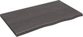 vidaXL - Wastafelblad - 100x60x(2-4) cm - Massief Eikenhout - Donkerbruin
