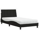 VidaXL Bed met matras "Hanko" stof zwart 100x200 cm