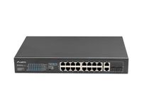 Lanberg RSFE-16P-2C-150 Unmanaged Gigabit Ethernet (10/100/1000) Power over Ethernet (PoE) Zwart