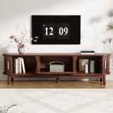 Meuble TV bas, 165x39,5x46 cm, avec porte coulissante, porte abattante pour équipement, adapté aux téléviseurs jusqu'à 65 pouces, avec pieds de support