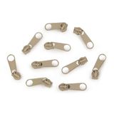 cyclingcolors 10 x ritssluitingschuivers vervanging reparatieset voor rits hoofd nr. 5 schuiver voor kleding tassen jassen tassen koffer jeans, natuurlijk bruin