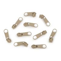 cyclingcolors 10 x ritssluitingschuivers vervanging reparatieset voor rits hoofd nr. 5 schuiver voor kleding tassen jassen tassen koffer jeans, natuurlijk bruin