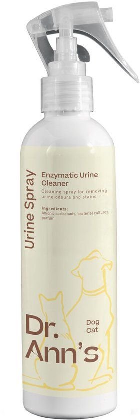 Dr. Ann's Urine Spray Hond en Kat - 3 x 250 ml - Voordeelverpakking - Urinegeur en vlekken verwijderaar