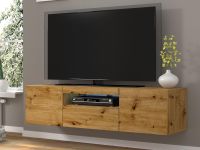 Mobistoxx AUREO Meuble tv-hifi 3 portes 150 cm chêne artisan avec led