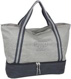 J.JONES - XXL sac de loisirs - sac de sport - sac de plage - sac cabas femme avec fermeture éclair - Gris avec compartiment à chaussures