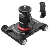 NEEWER Dolly SD001 Camera Slider Dolly met kogelkop en telefoonklem