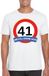 Shoppartners Bv t-shirt met verkeersbord print - wit - voor heren - verjaardag cadeau - party - feestartikelen 41 jarige XXL