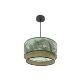 VoltShine Hanglamp, 40 W, E27, zwart en natuurlijk groen