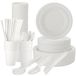 Vaisselle jetable 400 pièces - Vaisselle en papier - Couverts jetables - Biodégradable - Durable - Convient au micro-ondes et au congélateur - Idéal pour les fêtes