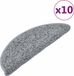 vidaXL Trapmatten 10 st 65x21x4 cm grijs halfrond groot