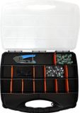 Axing BZU 60-01 sorteerbox met 100 x compressiestekker, stripper en montagegereedschap, zwart