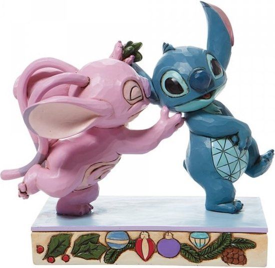 Disney Traditions Mistletoe Kisses Stitch & Angel Figurine - 15cm