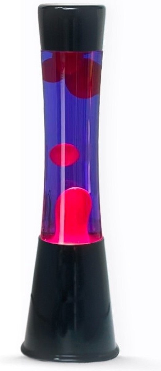 I-Total - Lava Lamp - paars met roze lava - zwarte voet