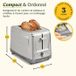 Cuisinart Core Collection broodrooster, 2 sneetjes, extra grote gleuven, hoog opgaand hefmechanisme, compact, roestvrij staal