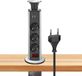 SURIGHT Inschuifbaar tafelstopcontact met 2 USB - 3-voudig inschuifbaar stopcontact - 80 mm - Inbouwstopcontact - Kantoor