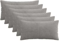 vidaXL Kussensloop 6 stuks ALMELO Lichtgrijs 40 x 80 cm corduroy