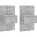 Tables de chevet murales 2 pcs armoire de chevet table de nuit gris béton