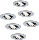HOFTRONIC Maya - 6x LED Inbouwspot - Dimbaar & Kantelbaar - GU10 - IP20 - 4000K Neutraal Wit - 400 Lumen - 5 Watt - Chroom - Ø80 mm