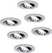 HOFTRONIC Maya - 6x LED Inbouwspot - Dimbaar & Kantelbaar - GU10 - IP20 - 4000K Neutraal Wit - 400 Lumen - 5 Watt - Chroom - Ø80 mm