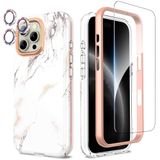 SHEDEER iPhone 16 Pro Max hoesje met Camerabeschermer + Schermbeschermer & Voorframe, TPU Schokbestendige 360° Bescherming, Krasbestendig telefoonhoesje, Keizerlijk wit