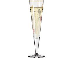 Ritzenhoff Champus Goldnacht 1018 Champagneglas - 0.2L - Zwart/Rood/Goud/Transparant