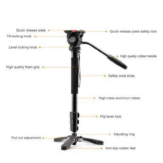 Nest Video Monopod NT-329M H145cm - Zwart/Blauw