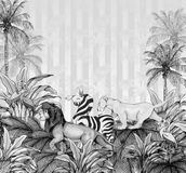 Komar Fotobehang - Lion King Monochrome 300x280cm - Vliesbehang