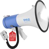 Pyle Megafoon Luidspreker - Compact PA Bullhorn - Luidsprekerhoorn - Draagbare Luidspreker met Sirene en LED Zaklamp - Verstelbaar Volume - Afneembare Microfoon - 50 Watt