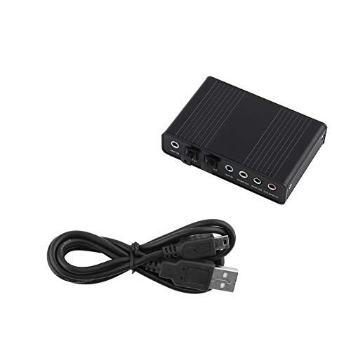 Niiyen Optische audio-geluidskaart, USB-geluidskaart, 6-kanaals geluidskaart USB externe digitale optische SPDIF-audio-uitgangsadapter voor pc-laptopopname