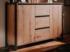 Mobistoxx Denzell Commode 2 portes 3 tiroirs chêne artisanal/anthracite