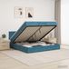 Prolenta Maison Exclusive Lit Ottoman exclusif, avec matelas, couleur bleu foncé, 140 x 200 cm, revêtement en velours