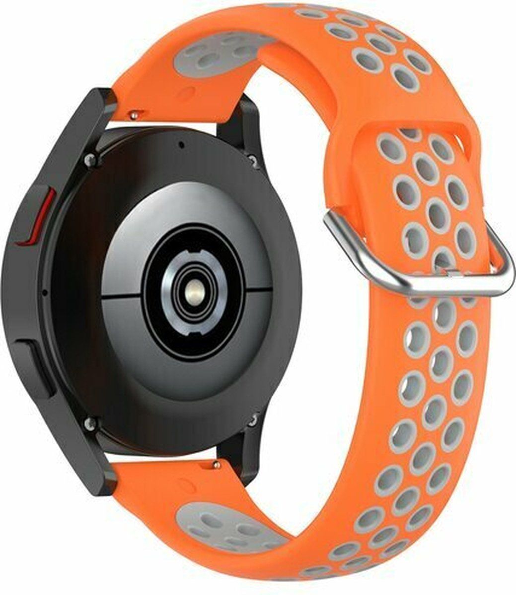 By Qubix Qubix Garmin Venu / Sq / Sq2 / 2 plus - Siliconen sportbandje - Oranje + grijs