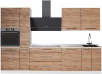 Vicco Complete keukeneenheid Fame-Line, Goudkleurig Eiken, 310 cm zonder werkblad