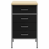 vidaXL Werkbank met lade met opslag Zwart en Grijs 50 x 55 x 85 cm