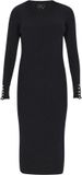 Faina Jurk Lange Mouw Ronde Hals Effen Gebreide Stof Viscose Polyamide Polyester Marine XL/XXL