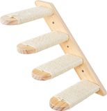 OEM Kattentrappen muurbevestiging laddermeubel klimmen houten krabplank sisaltouw 35 cm