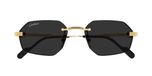 Cartier Ct0616s Lunettes de soleil géométriques pour hommes Or Gris 54mm