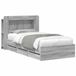 vidaXL Bedframe met opbergruimte en hoofdbord Grijs Sonoma 80 x 200 cm