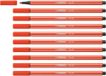 STABILO Pen 68 viltstiften, medium punt, lichtrood (68/40), 10 stuks