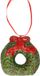 Merkloos / Sans marque Koopman International Kersthanger kerstkrans - rood - 8 cm - keramiek