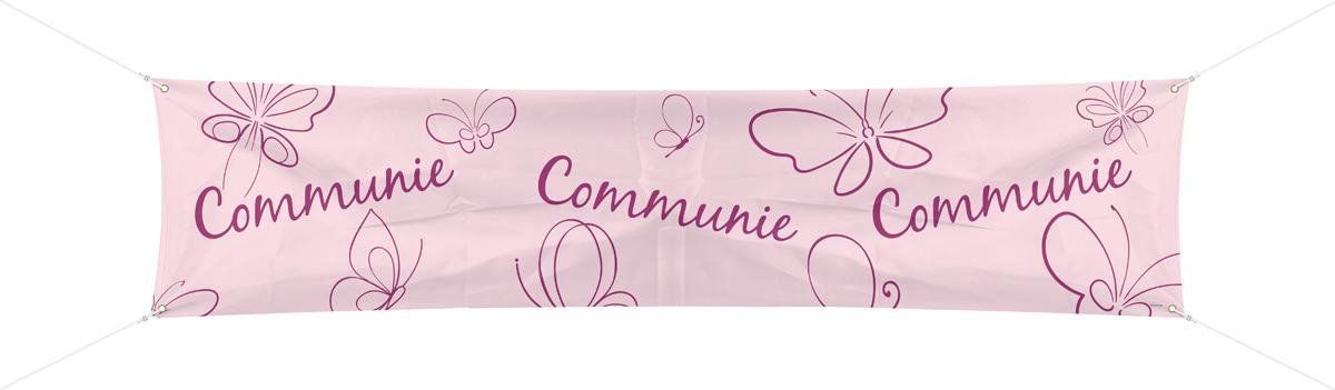 Folat Banner Communion girl 180x40cm - Roze